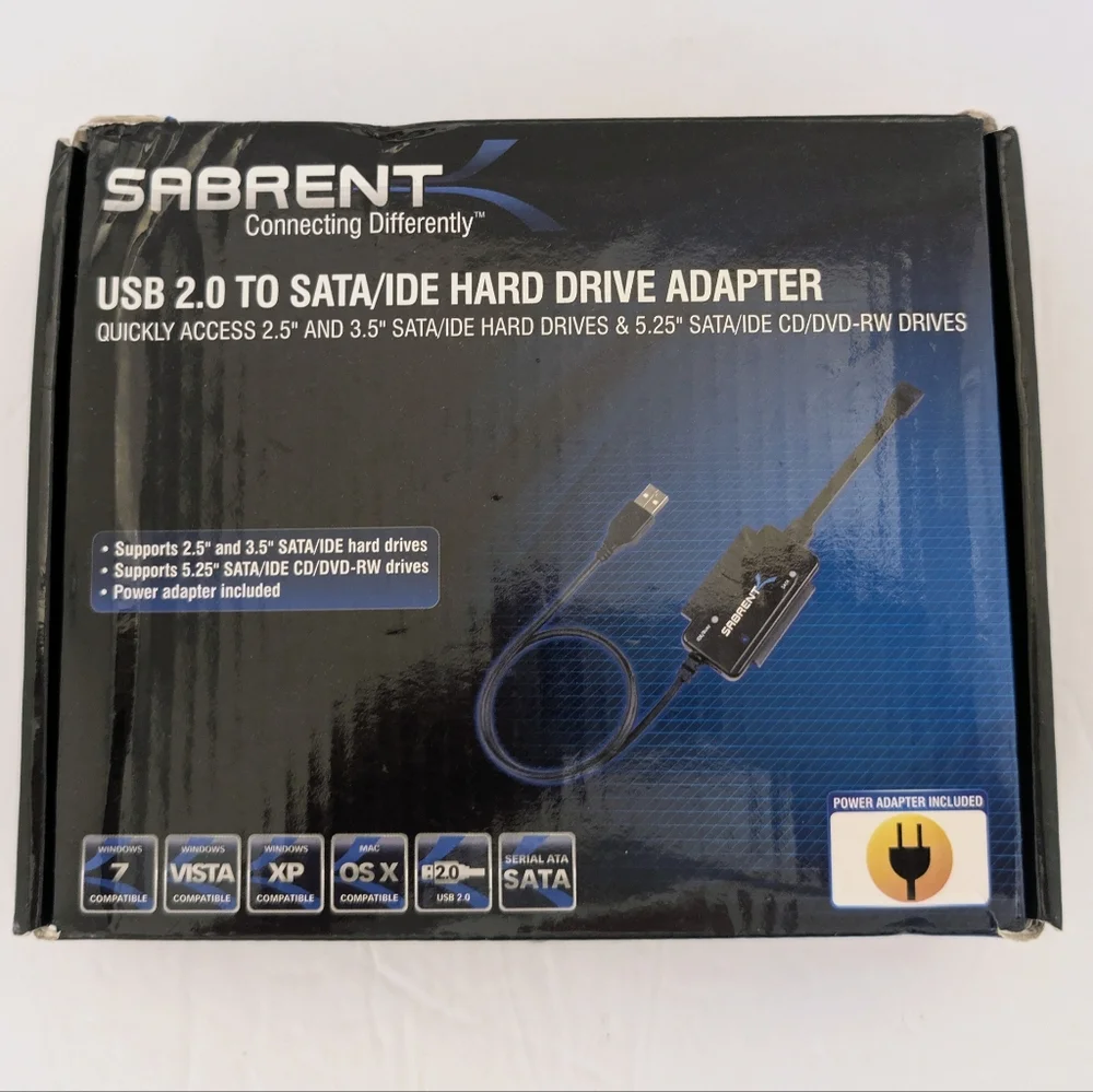 Sabrent USB-DSC5 USB 2.0 to SATA/IDE Hard Drive Adapter Kit – Complete with Box